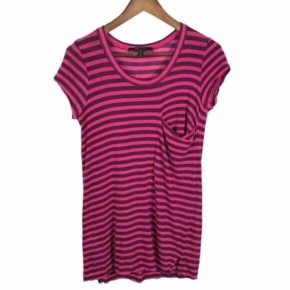 BCBGMaxazria Womens Tunic Top Size XS Striped Begonia Stretch Casual Shirt - Picture 1 of 7